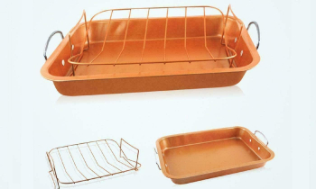 Tava de gatit din doua parti otel inoxidatil 36 x 26 x 6 cm 9130 