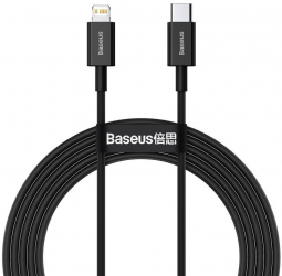 Cablu pentru incarcare si transfer de date Baseus Superior USB Type-C/Lightning Power Delivery 20W 2.4A 2m Negru 