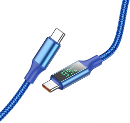 Cablu Borofone BU32 Exclusive Type-C la Type-C Blue impletitura textila 1.2m 