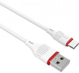 Cablu Borofone BX17 Enjoy USB la Type-C 1m White 