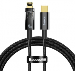 Cablu de date si incarcare Baseus Cablu USB-C la IP Lightning 20W 100cm Negru 