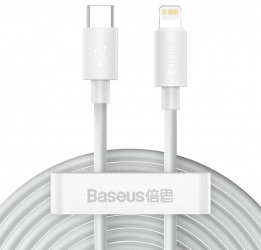 Pachet 2 Cabluri de Date si Incarcare Baseus USB Type-C la Lightning Fast Charge PD 20W 1.5m Alb