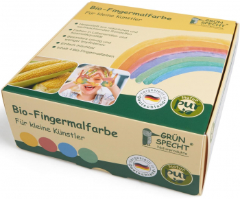Set 4 culori vopsea organica pentru degete pentru copii 2 ani+ pentru pictat direct cu palma sau talpa Gruenspecht 691-00 