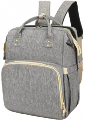 Rucsac Gadgetry Multifunctional Extensibil pentru Scutece Bebelusi Mamici si Copii Gri 