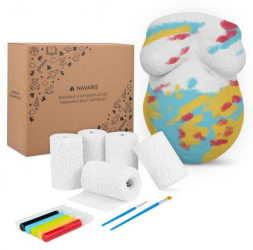 Kit mulaj burtica gravide Navaris Role de panza de ipsos Vopsea Pensula 52540.01 