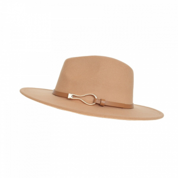 Palarie fedora din stofa PAMI PD-0522-49 57 cm Bej 