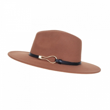 Palarie fedora din stofa PAMI PD-0522-49 57 cm Maro 