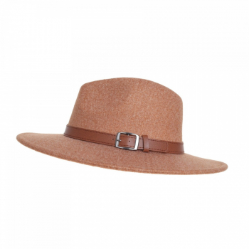 Palarie panama din stofa PAMI PD-0522-44 57 cm Maro 