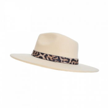 Palarie panama din stofa PAMI PD-0522-48 58 cm Crem 