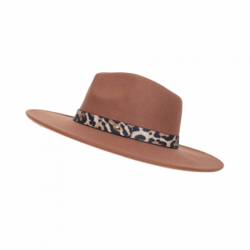 Palarie panama din stofa PAMI PD-0522-48 58 cm Maro 