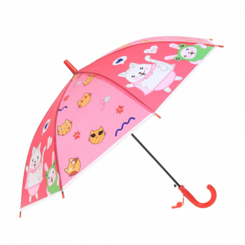 Umbrela lunga pvc automata pentru copii PAMI UC-0522-11 50 cm-8 spite Rosu 