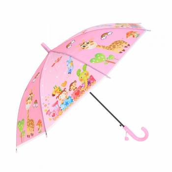 Umbrela lunga pvc automata pentru copii PAMI UC-0522-11 50 cm-8 spite Roz 