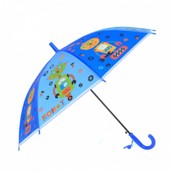 Umbrela lunga pvc automata pentru copii PAMI UC-0522-6 50 cm-8 spite Albastru 
