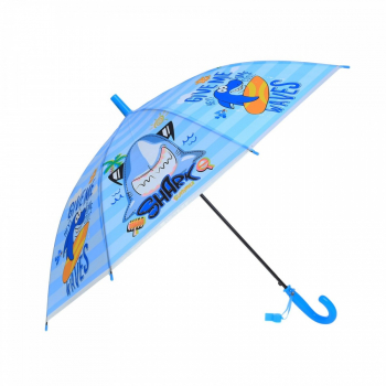 Umbrela lunga pvc automata pentru copii PAMI UC-0522-8 50 cm-8 spite Bleu 