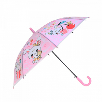 Umbrela lunga pvc automata pentru copii PAMI UC-0522-8 50 cm-8 spite Roz 