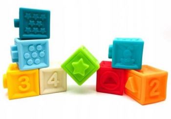 Set de 8 jucarii senzoriale moi si colorate Huanger HE0234 