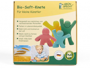Set Plastilina organica pentru copii 2 ani+ la tub 4 culori moale nelipicioasa usor de modelat Grunspecht 680-00 