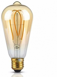 Bec economic cu filament LED ST64 5W alb cald. 