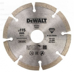 Disc diamantat segmentat 115 x 22.2 mm DT3701-QZ Dewalt 