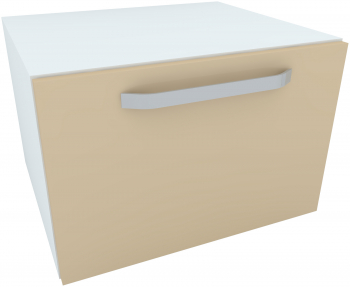 Armonia Comoda alba cu 1 sertar cu maner front PAL Cappuccino 