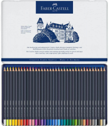 Set 36 Creioane Colorate Permanente Faber-Castell Goldfaber Diverse Culori-LCMFC114736