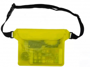 Borseta subacvatica telefon mobil si accesorii centura reglabila material impermeabil 22 x 17 cm Galben COM-BBL5438 