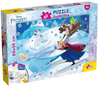 Lisciani - Puzzle de colorat - Frozen la schi 60 piese 
