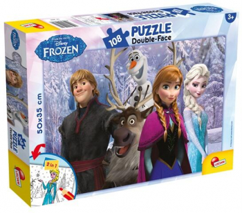 Lisciani - Puzzle de colorat - Frozen si prietenii 108 piese 