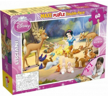 Lisciani - Puzzle de colorat maxi - Alba ca Zapada 60 piese 