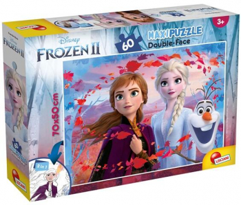 Lisciani - Puzzle de colorat maxi - Elsa Anna si Olaf 60 piese 