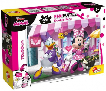 Lisciani - Puzzle de colorat maxi - Minnie si Daisy la cumparaturi 35 piese 