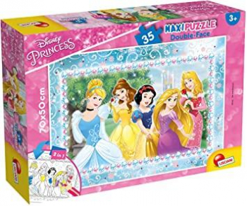 Lisciani - Puzzle de colorat maxi - Printese minunate 35 piese 