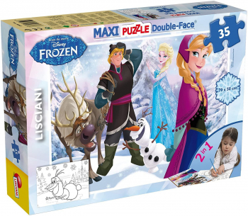 Lisciani - Puzzle de colorat maxi - Regatul de gheata 35 piese 