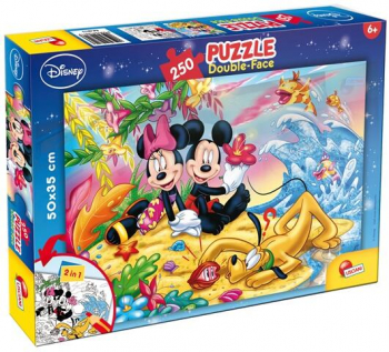 Lisciani - Puzzle de colorat - Mickey la plaja 250 piese 