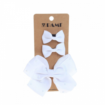 Set 3 clesti pentru par PAMI PC-0522-41 9.5 cm Alb 