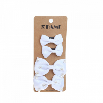 Set 4 clesti pentru par PAMI PC-0522-40 8 cm Alb 