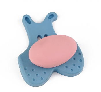 Buton pentru mobila copii Joy Catel finisaj bleu cu nasuc roz CB 30 mm 