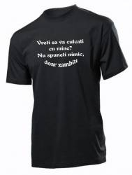 Tricou personalizat negru model Doar Zambiti 