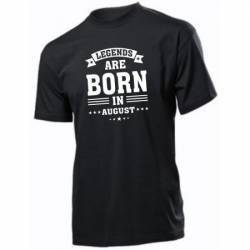 Tricou personalizat negru model Legends are born in August 