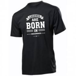 Tricou personalizat negru model Legends are born in December 