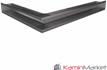 LUFT TD 9x80x60 Grila semineu pe colt - Grafit 