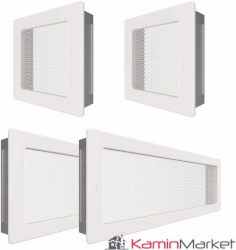 Set Grile Complet ventilatie - convectie semineu 2 x 17x17 cm 2 x 17x49 cm - Alb 
