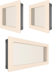 Set Grile Complet ventilatie - convectie semineu 2 x 17x17 cm 2 x 17x49 cmCrem 