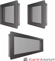 Set Grile Superior ventilatie - convectie semineu 2 x 17x17 cm 1 x 17x49 cm - Grafit 