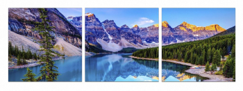 Set Tablou DualView Startonight Lac de Munte 3 piese luminos in intuneric 80 x 240 cm 