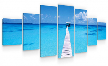 Set Tablou DualView Startonight Ponton pe plaja 7 piese luminos in intuneric 100 x 240 cm 