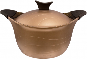 Oală cu capac Neoklein CS20 diametru 20 cm capacitate 2.1 L aluminiu turnat înveliș anti-aderent Auriu