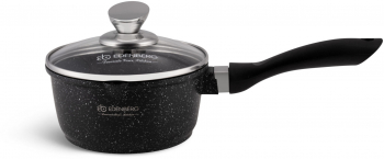 CRATITA CU COADA ALUMINIU MARMURAT CU CAPAC STICLA 16CM 1.3L EB-8044 EDENBERG 