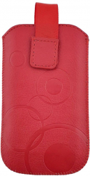 Husa universala tip saculet din piele ecologica Esperanza 90662 dimensiune M 125 x 75 x 15mm rosie 