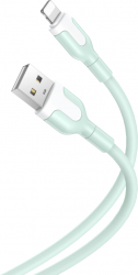 Cablu de date / incarcare USB Lightning 1 metru 2.1A Verde Menta TLF-BBL5555 